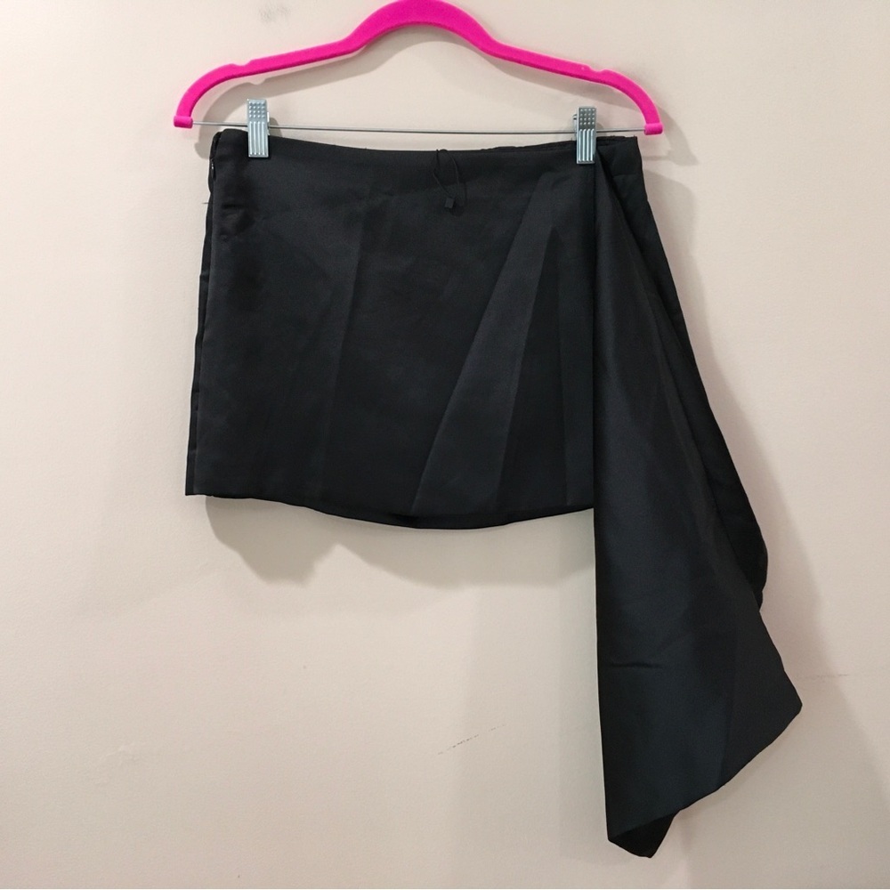 ZARA Women M Drape MINI SKIRT Black LIMITED EDITION Party Festival 7102/410 New